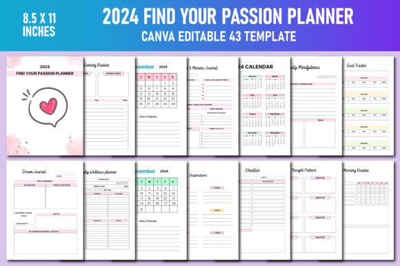 2024 Find Your Passion Planner Canva KDP: A Creative Tool for Modern Professionals