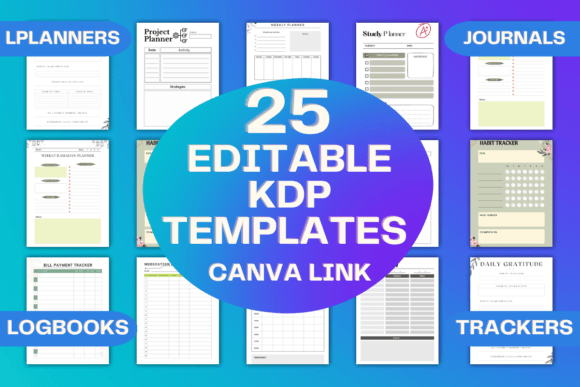 25 Editable KDP Templates Canva Link