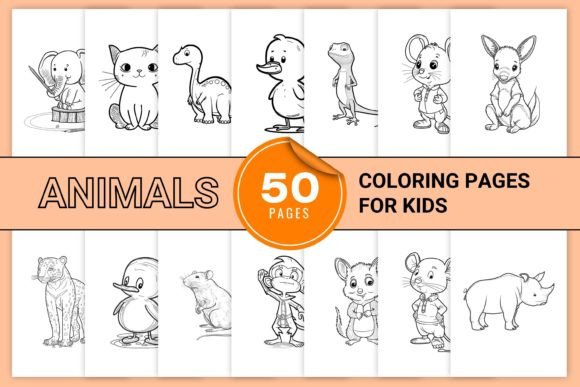 50 Animals Coloring Pages Bundle - KDP: A Creative Resource for All Ages