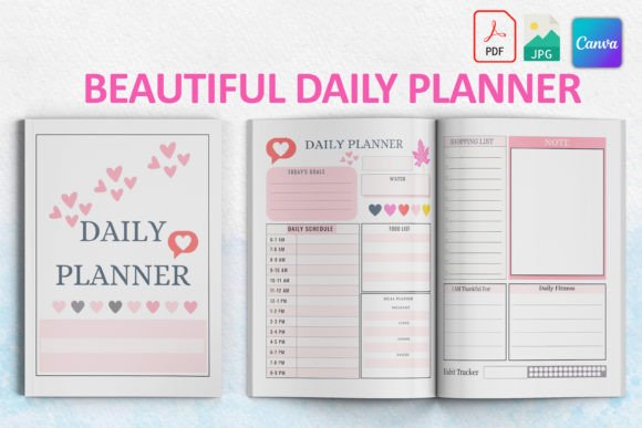 Beautiful Daily Planner Canva Template for KDP Interiors