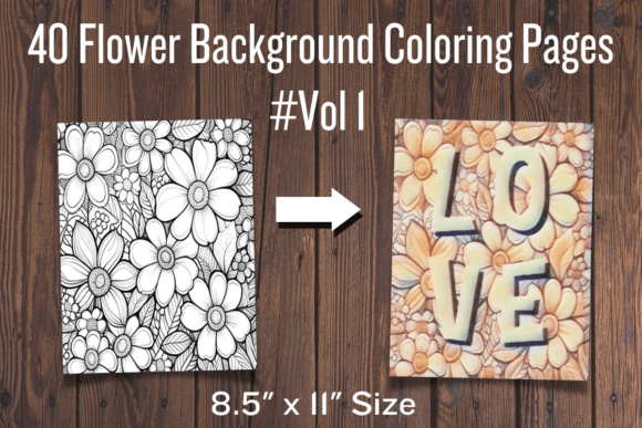 Flower Background Coloring Pages Vol1