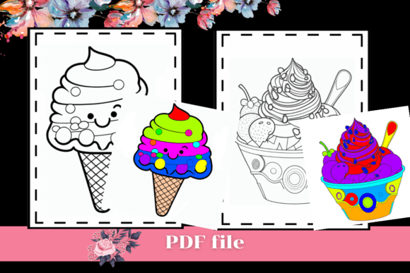 Ice Cream Coloring Page, KDP Interiors