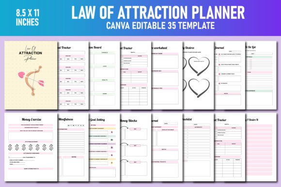 Law of Attraction Planner Canva KDP