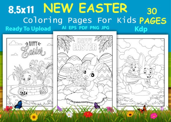 New Easter Coloring Pages for Kids Kdp