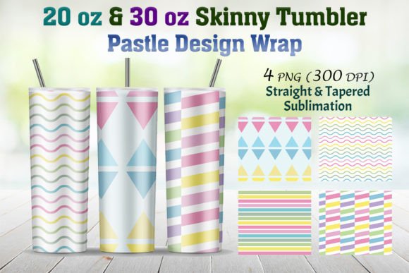 Pastel Skinny Tumbler Wrap 20 Oz 30 Oz
