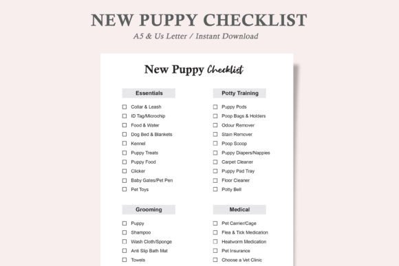 Puppy Checklist for New Dog Moms