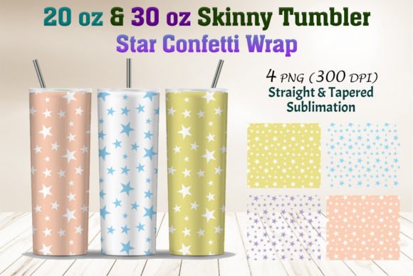 Star Confetti Skinny Wrap 20 Oz 30 Oz