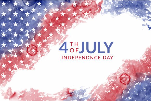 Watercolor American Flag Background